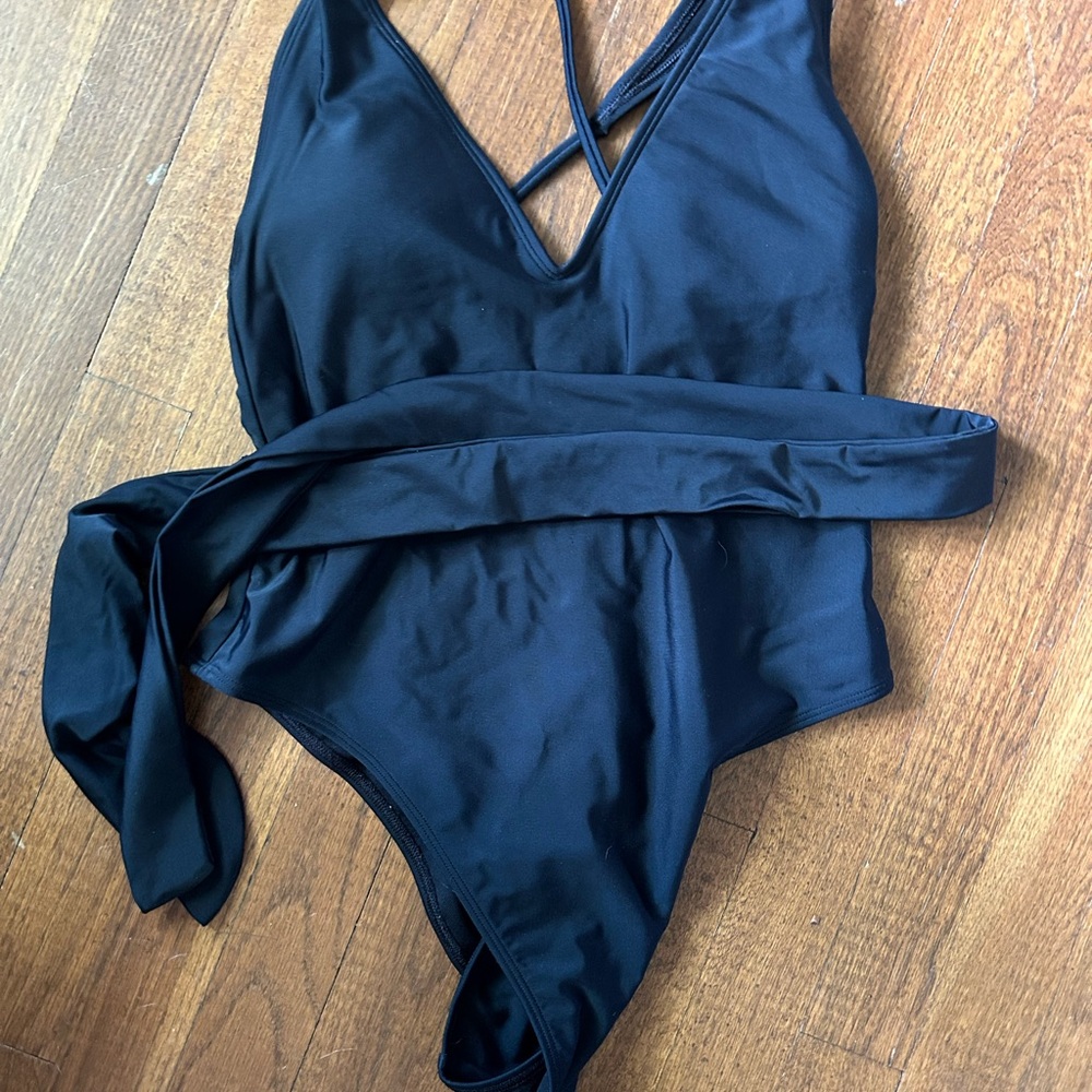 Abercrombie & Fitch Black Bathing Suit with Delicate Straps